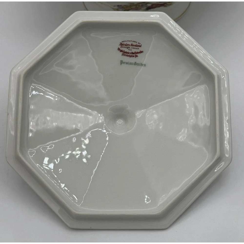 Theodore Haviland Limoges Persia Octagon Vegetable Bowl w/ Lid France EUC